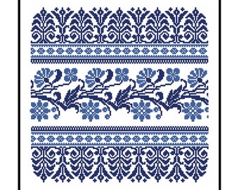 Folk Style Pattern - cross stitch pattern, Ukrainian embroidery, XStitch Ornament, Square pattern - PDF pattern - instant download!