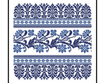 Folk Style Pattern - cross stitch pattern, Ukrainian embroidery, XStitch Ornament, Square pattern - PDF pattern - instant download!