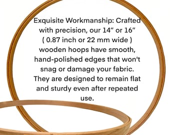 Premium Wooden 14"&16" Hoops, hand embroidery hoop for needlework and cross stitch,hoop art frame for stitching and display,Large Quilt Hoop