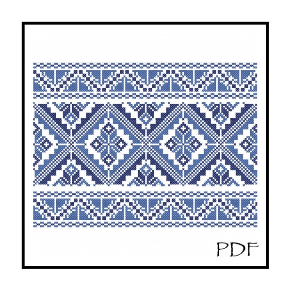 Folk Style Pattern - cross stitch pattern, cross stitch, cross stitch Ornament - PDF pattern - instant download!