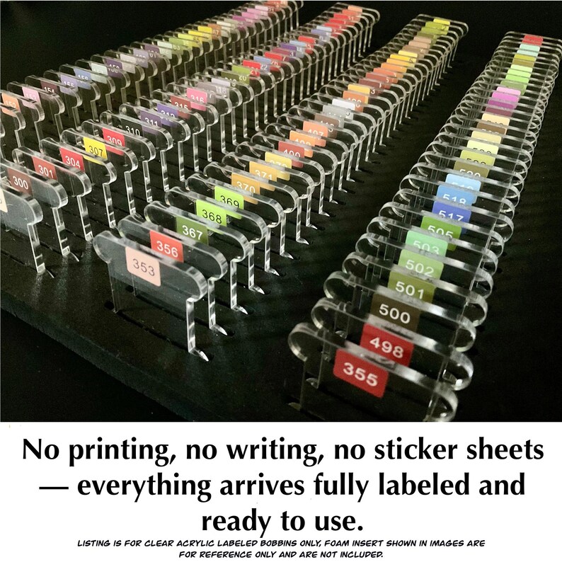 Holiday Gift Box • 490 Pre-labeled Acrylic Bobbins • Dmc-compatible ...