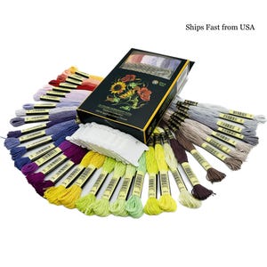 35-Color Embroidery Floss Pack • Egyptian Cotton Threads with 35 Bobbins • DMC-Compatible Starter Set for Cross Stitch & Crafts