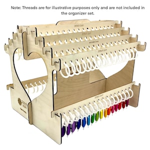 Deluxe Embroidery Floss Organizer: Wooden House,160 Slots - Handy Craft Tool for 128 Colors DMC floss skeins+32 Bobbins, Gift Tread Storage