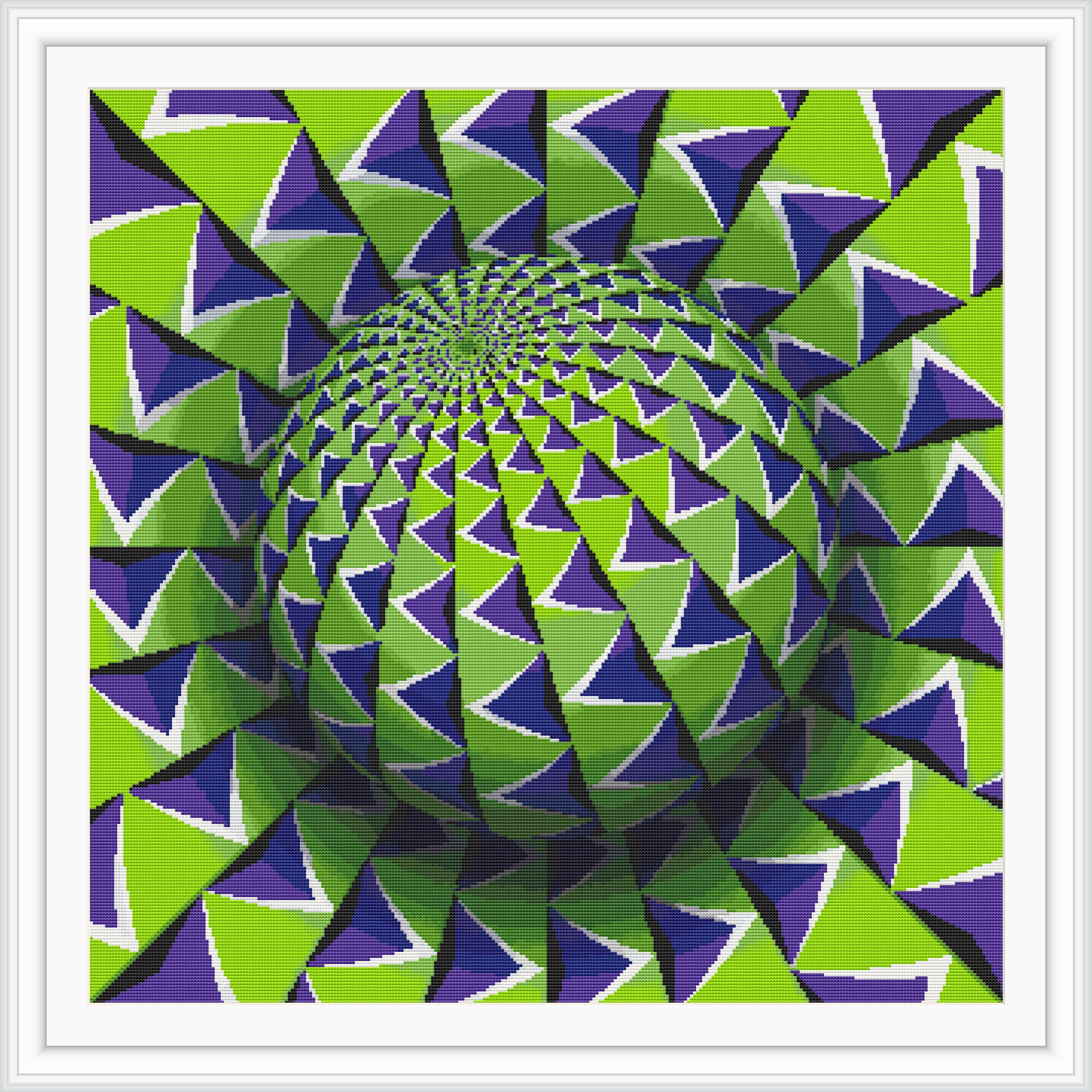 Optical Illusion Cross Stitch Pattern, Rotating Sphere