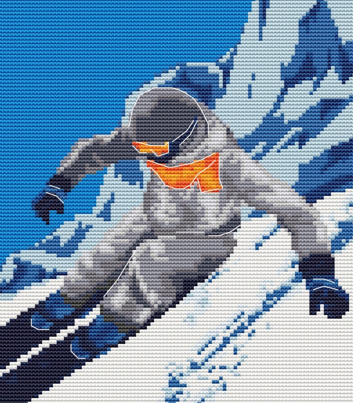 Skiing Cross Stitch Pattern DYI Gift for Skier Xstitch Etsy