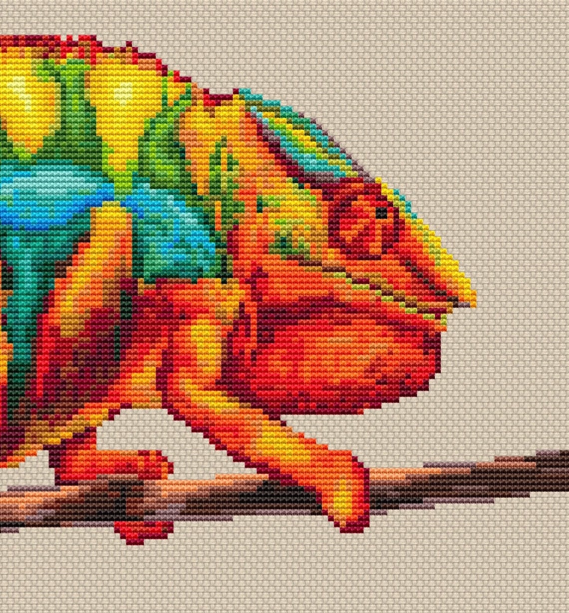 Colorful Chameleon Cross Stitch Pattern Rainbow Chameleon Etsy
