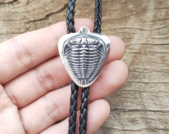 Fossil Bolo Tie – Silver Plated Western Cowboy Necklace