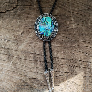 Collier Bola / Bolo Cravate En Coquillage Abalone - Style Western - Neuf Avec Étiquettes