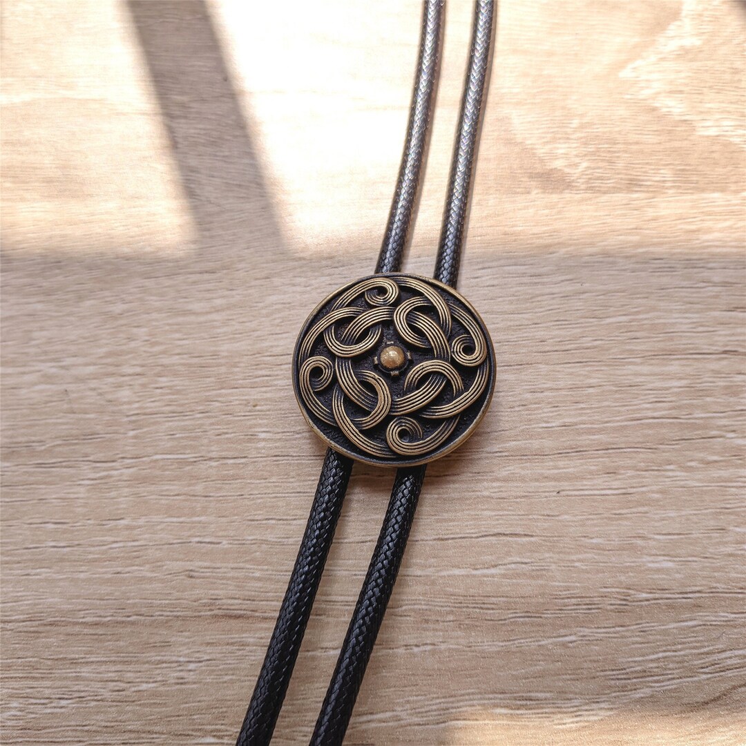 JEAN'S FRIEND Vintage Bolo Tie - Keltisches Kreuz Design Mit Lederband