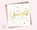 Off to University card, Personalised Congratulations You're Going to Uni, University place card, Proud of You, Exams, Real Foil, Keepsake