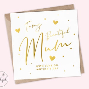 Personalisierte Muttertagskarte, glückliche Muttertagskarte, Mam, Mom, Bemutterungs-Sonntagstagskarte, Andenken, Gold, Silber, Roségold, Regenbogen