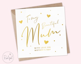 Tarjeta personalizada del Día de la Madre, Tarjeta del Día de la Madre Feliz, Mamá, Mamá, Tarjeta del Día del Domingo de la Madre, Recuerdo, Oro, Plata, Oro Rosa, Arco Iris