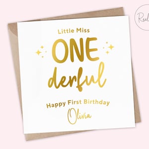 Personalisierte Geburtstagskarte zum 1.Geburtstag – “Have a One-derful Birthday” – Little Mr, Little Miss, für Baby Junge oder Mädchen – Niedlicher erster Geburtstagsgruß