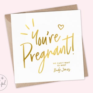 Du bist Schwanger! Karte, Schwangerschaftskarte, Babypartykarte, Mummy-To-Be Karte, Erwartet Babypartykarte, Baby Mädchen, Baby Junge, echte Folie, niedlich