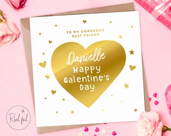 Personalised Galentine's Card - Best Friend Valentine's Card - Bestie Valentine's Card, Friend Valentines Card, Happy Valentine's Day Bestie