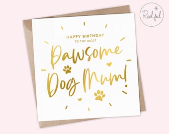 Personalised Happy Birthday Dog Mum, Cat Mum, Dog Dad, Cat Dad, Pawsome Birthday Card, Puuurfect Birthday Card, Pet Birthday Card, Keepsake