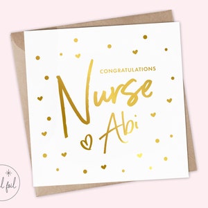 Biglietto di congratulazioni personalizzato per infermiera, Biglietto di congratulazioni per ostetrica, Biglietto di congratulazioni per medico, Biglietto per infermiere qualificato, Infermiere laureato