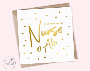 Gepersonaliseerde Gefeliciteerd Verpleegkundige Kaart, Gefeliciteerd Verloskundige Kaart, Gefeliciteerd Dokterkaart, Gekwalificeerde Verpleegkundige Kaart, Verpleegkundige Afgestudeerd