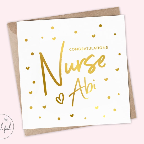 Carte personnalisée de félicitations pour infirmière, carte de félicitations pour sage-femme, carte de félicitations pour médecin, carte d'infirmière qualifiée, infirmière diplômée