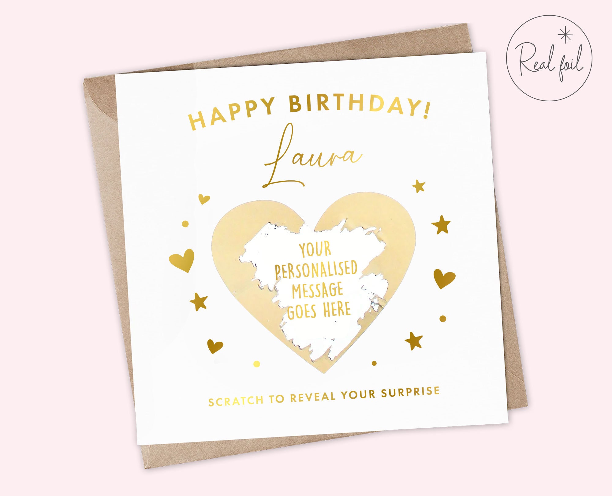 Birthday Surprise Scratch Reveal Scratch Card Gift Etsy