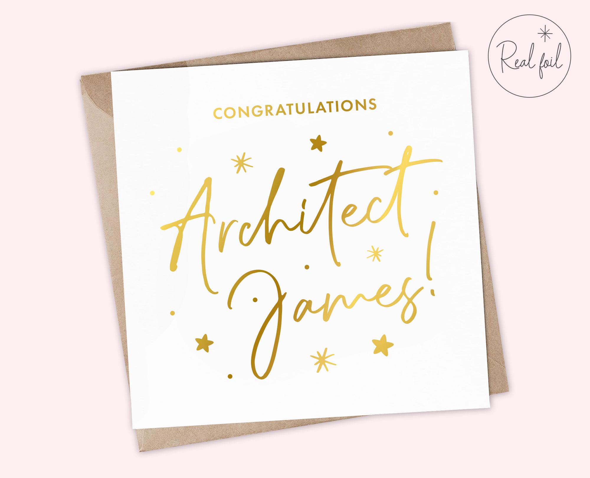 Congratulations Architect Card, Qualified Architect Card, Architect ...