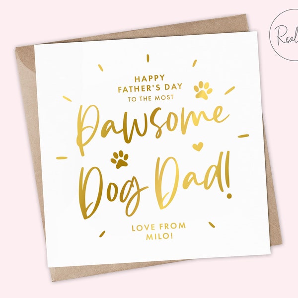 Personalised Father's Day Card from the Dog - Show Your Paw-fect Dad Some Love, Father's Day Card from the Dog, Keepsake