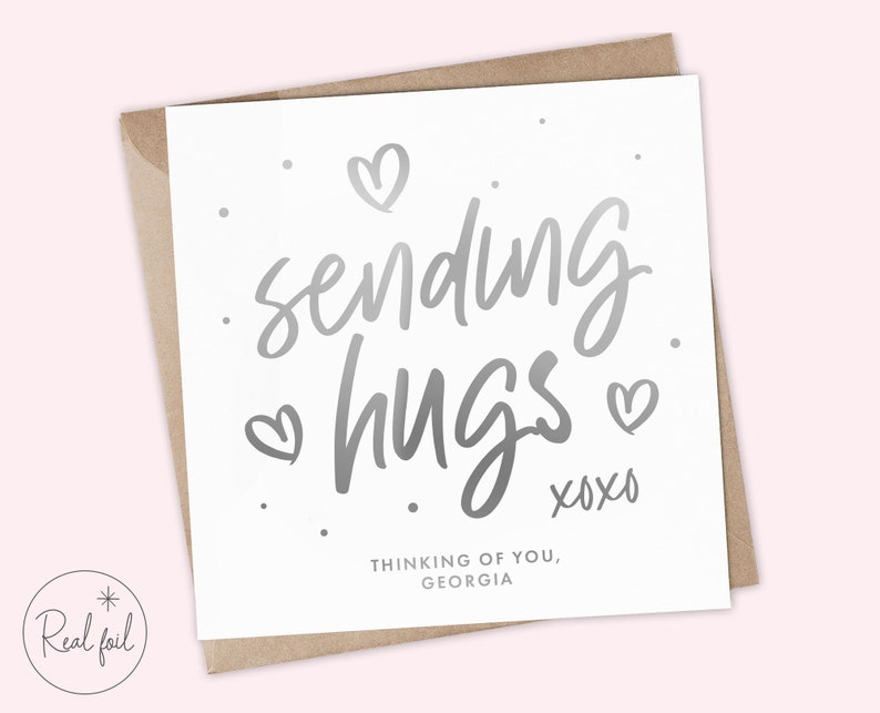 Personalised Thinking of You Card Sending Hugs Virtual Hugs Etsy