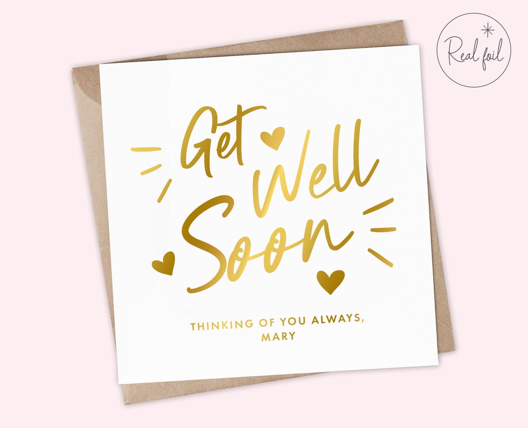 Personalised Get Well Soon Card, Thinking of You Card, Sending Hugs ...