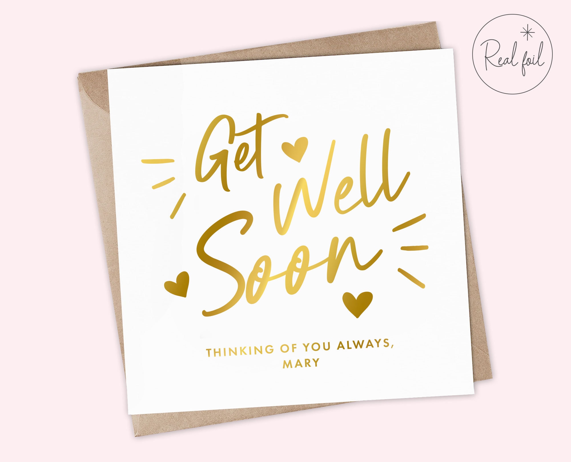 Personalised Get Well Soon Card, Thinking of You Card, Sending Hugs ...