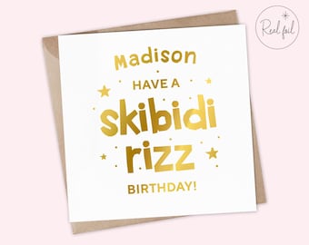 Skibidi Happy Birthday Card, Funny Birthday Card, Gen Z Birthday Card, Gen Alpha Birthday Card, Skibidi Rizz Birthday Card, Generation Z
