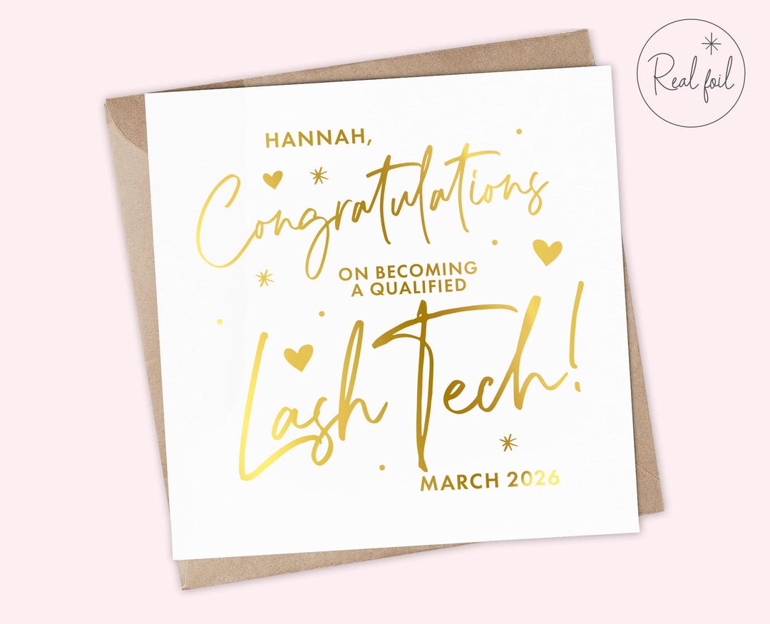 Personalised Lash Tech Congratulations Card – Lash Technician ...