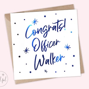 Tarjeta de graduación de oficial de policía personalizada, hombre policía, mujer policía, oficial de felicitaciones, felicitaciones policiales, academia de policía