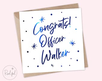 Personalised Police Officer Graduation Card, Police Man, Police Woman, Congratulations Officer, Police Congratulations, Police Academy