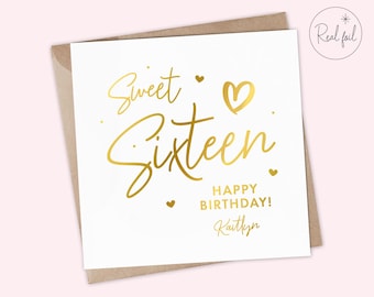 Sweet Sixteen Birthday Card, Sweet 16th Birthday Card, Sweet 16 Birthday Card, Milestone Birthday, Neice Birthday Card, Daughter Birthday