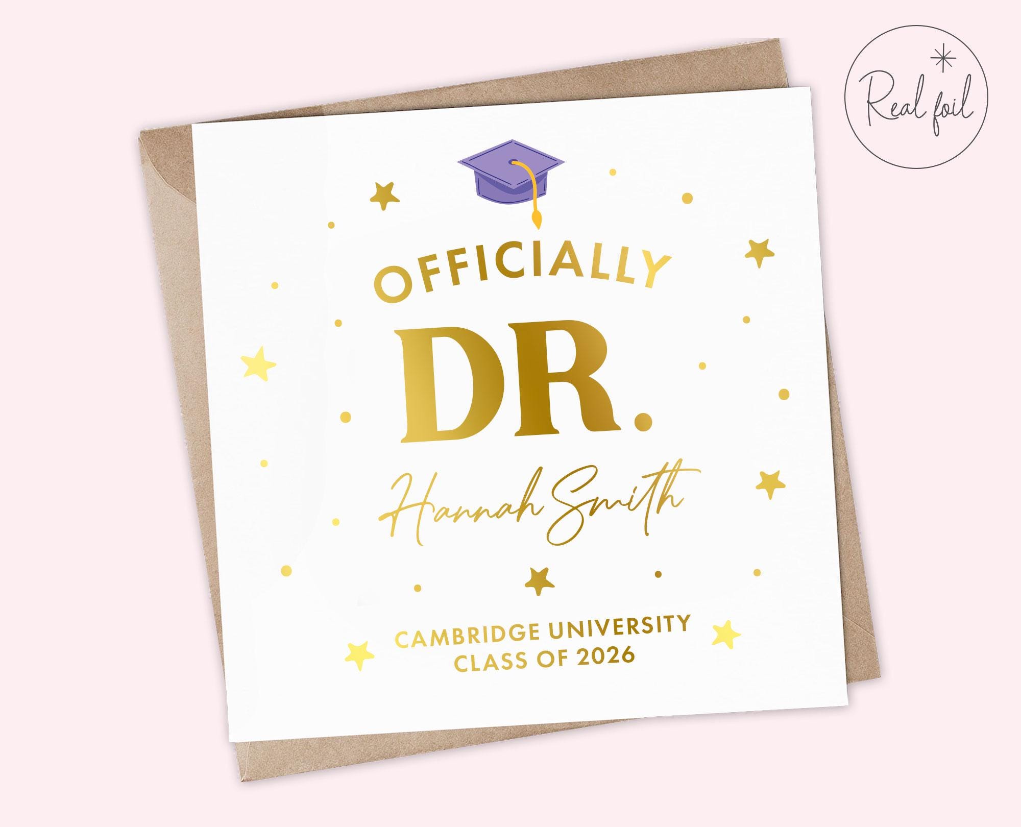 Personalised Doctor Graduation Card, Officially Dr Card, Phd Graduation ...