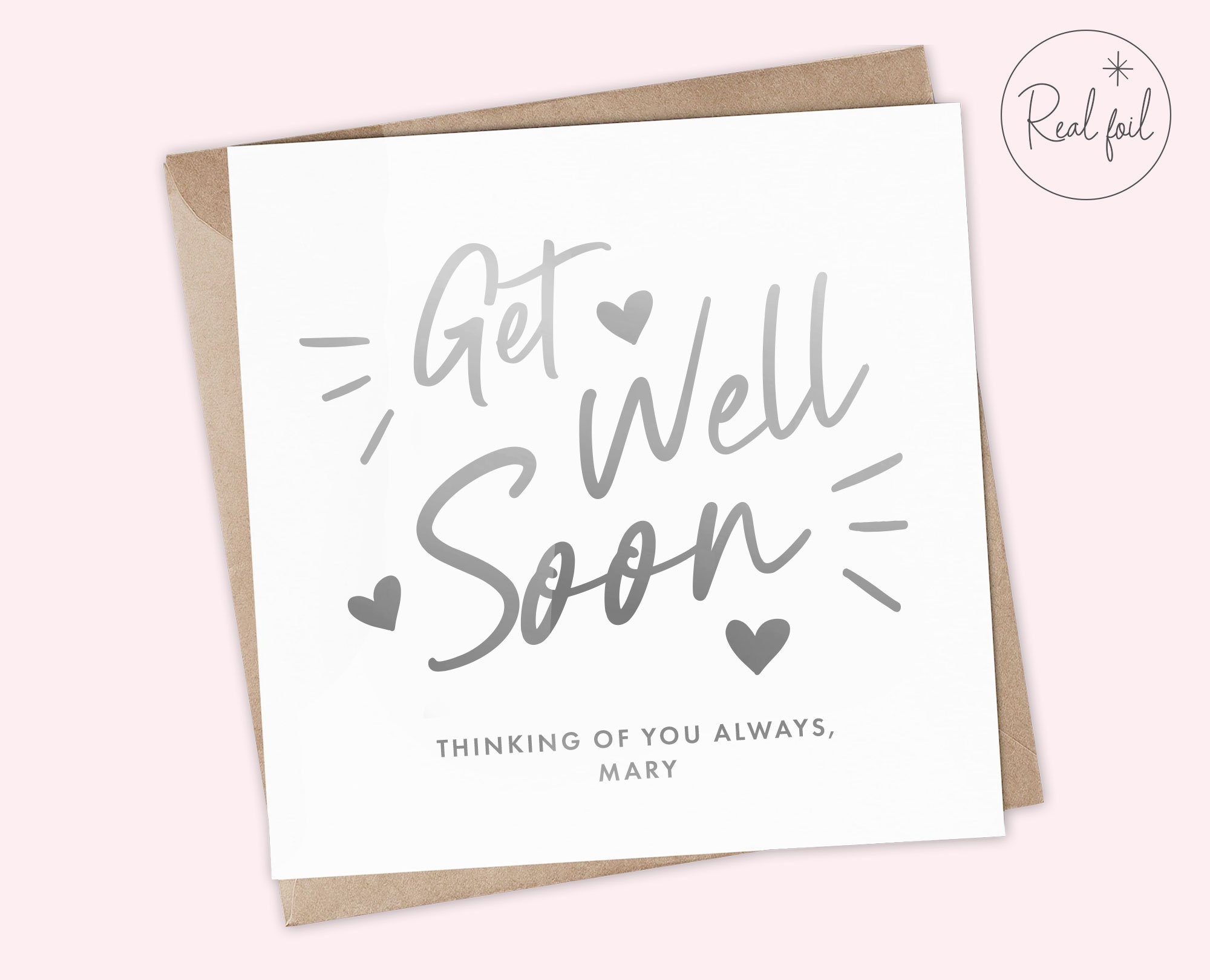 Personalised Get Well Soon Card, Thinking of You Card, Sending Hugs ...