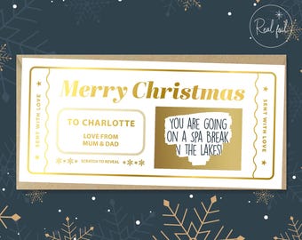 Christmas Gift Voucher, Scratch to reveal, Personalised Voucher Gift, Christmas Voucher, Surprise, Scratch off gift voucher, Christmas Gift