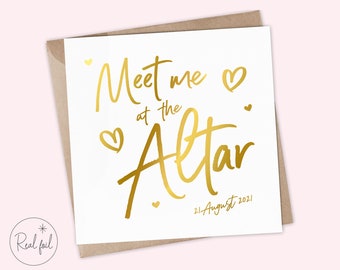 See You at the Altar, To My Groom Wedding Day Card, To My Bride Wedding Day Card, Keepsake, Foil, Rose Gold, Gold, Silver, Keepsake