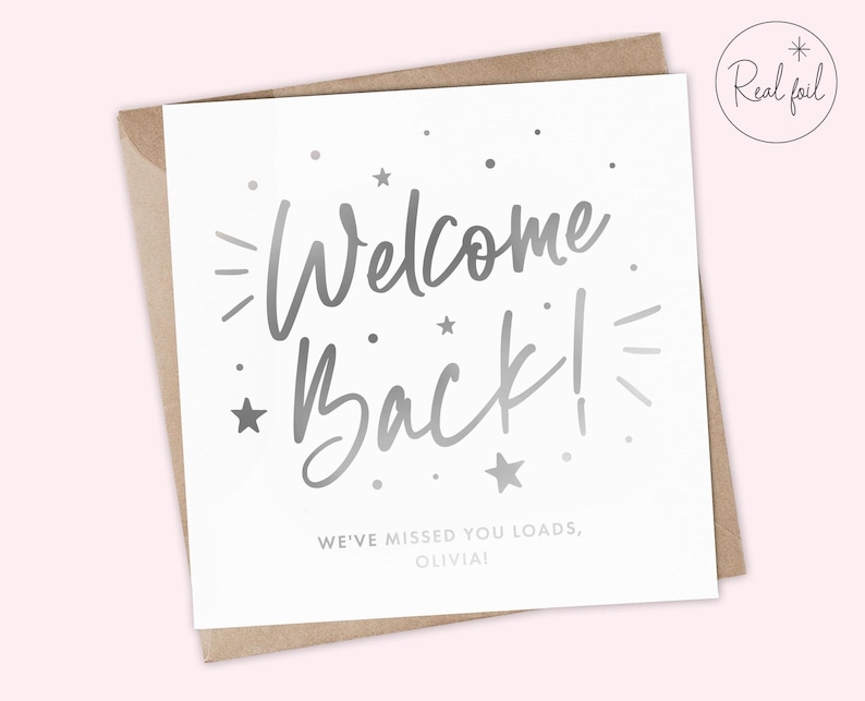 Personalised Welcome Back Card, Welcome Back to the Team, Welcome Back ...