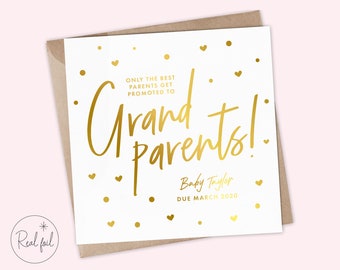 You're Going To Be Grandparents Card, New Baby Card, New Grandparents Card, Pregnancy Announcement Card, Pregnancy Reveal, Real Foil