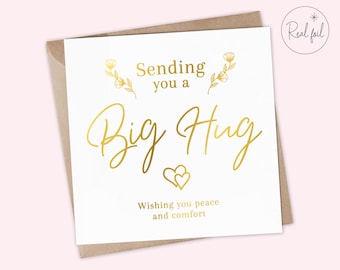 Sending You a Big Hug Sympathy Card – Thinking of You Card – Comfort Card for Loss, Grief, Bereavement, or Hard Times, Condolence Card