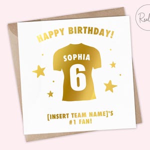 Carte d'anniversaire personnalisée de fan de football, carte d'anniversaire de football, carte de fan numéro 1, carte-cadeau de football, souvenir, carte de fanatique, sur le thème du football
