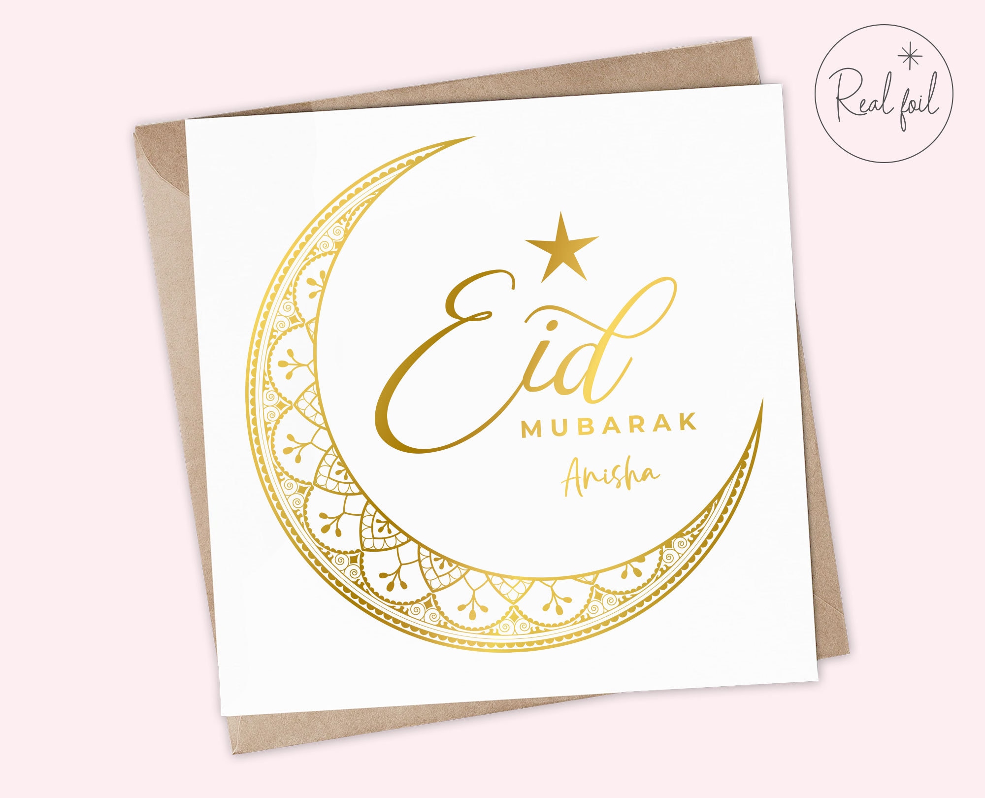 Personalised Eid Mubarak Card, Eid Mubarak Card, Eid Card, Happy Eid Mubarak Card, Ramadan Mubarak Card, Eid Family Card, Keepsake, Luxury
