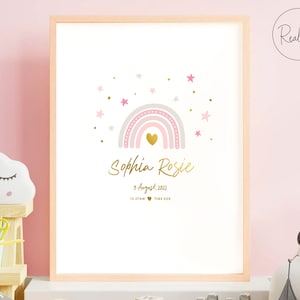 Personalisierte neues Baby Geschenk, Willkommen in der Welt Druck, Neugeborene, Baby Girl Karte, Kinderzimmer Druck, Baby Boy Karte, Andenken, echte Metallicfolie