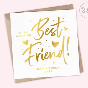 Bester Freund Geburtstagskarte, alles Gute zum Geburtstag Bestie, erstaunlicher Geburtstag des besten Freundes, Bestie, Lieblingsmensch, Andenken Geburtstag, Metallfolie