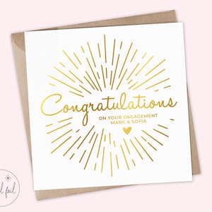 Herzlichen Glückwunsch zu deiner Verlobungskarte - Personalisierte Karte, Hochzeitskarte, Andenken, Metallfolie, Shit Got Real, Congrats