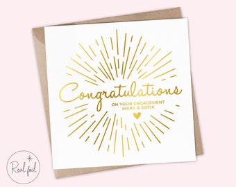 Congratulations on your Engagement card - Personalised Card, Wedding Card, Keepsake, Metallic Foil, Shit Got Real, Congrats