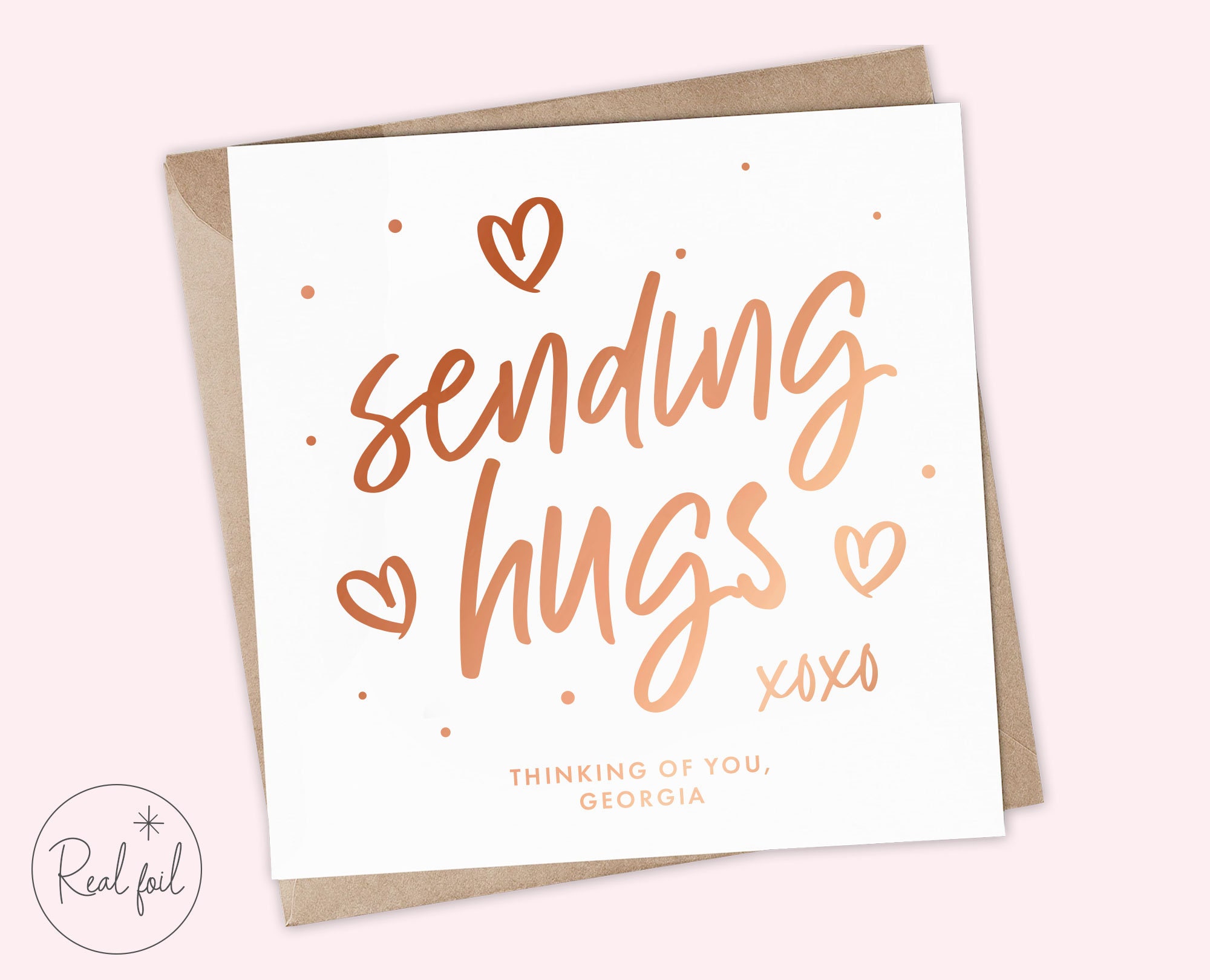 Personalised Thinking of You Card, Sending Hugs, Virtual Hugs Card ...