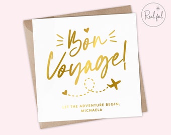 Personalised Bon Voyage Card, Exciting Times Card, Good Luck Card, You've Got This, Farewell Card, Exciting Times Ahead Card, Real Foil