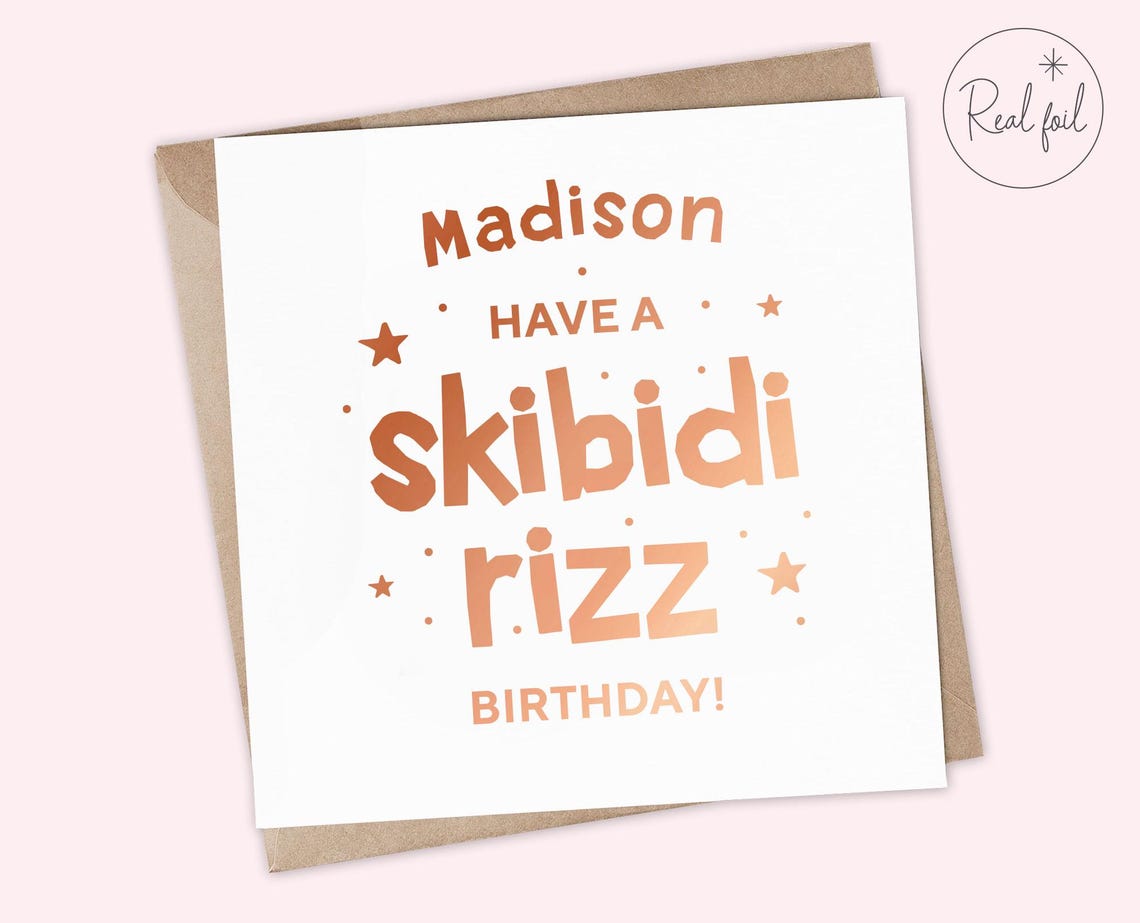 Skibidi Happy Birthday Card, Funny Birthday Card, Gen Z Birthday Card ...